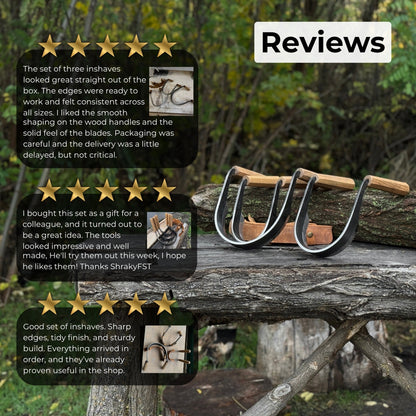 3 - Piece Inshave (Half - Rounded Drawknife) Set - 10