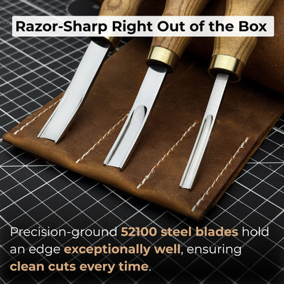 3 - Piece Leather Edge Skiver Set - 3