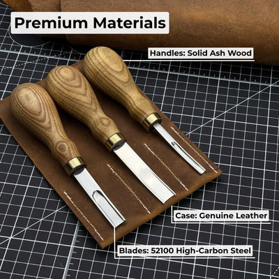 3 - Piece Leather Edge Skiver Set - 8