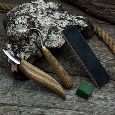 3 - Piece Spoon Carving Set – Whittling Knife, Hook Knife & Sharpening Strop - 10