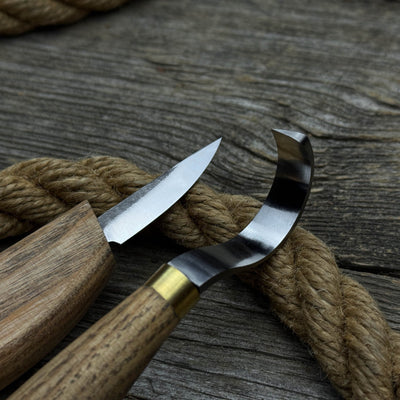 3 - Piece Spoon Carving Set – Whittling Knife, Hook Knife & Sharpening Strop - 7