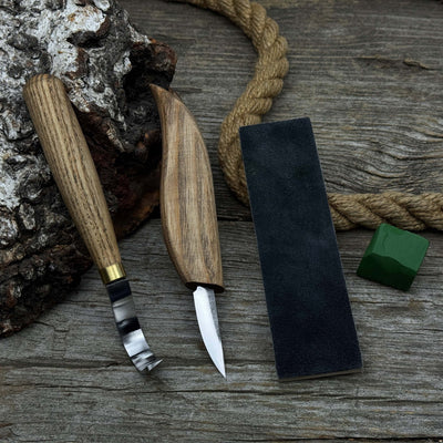3 - Piece Spoon Carving Set – Whittling Knife, Hook Knife & Sharpening Strop - 9