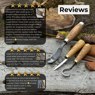 3-Piece Spoon Carving Tool Set - 9
