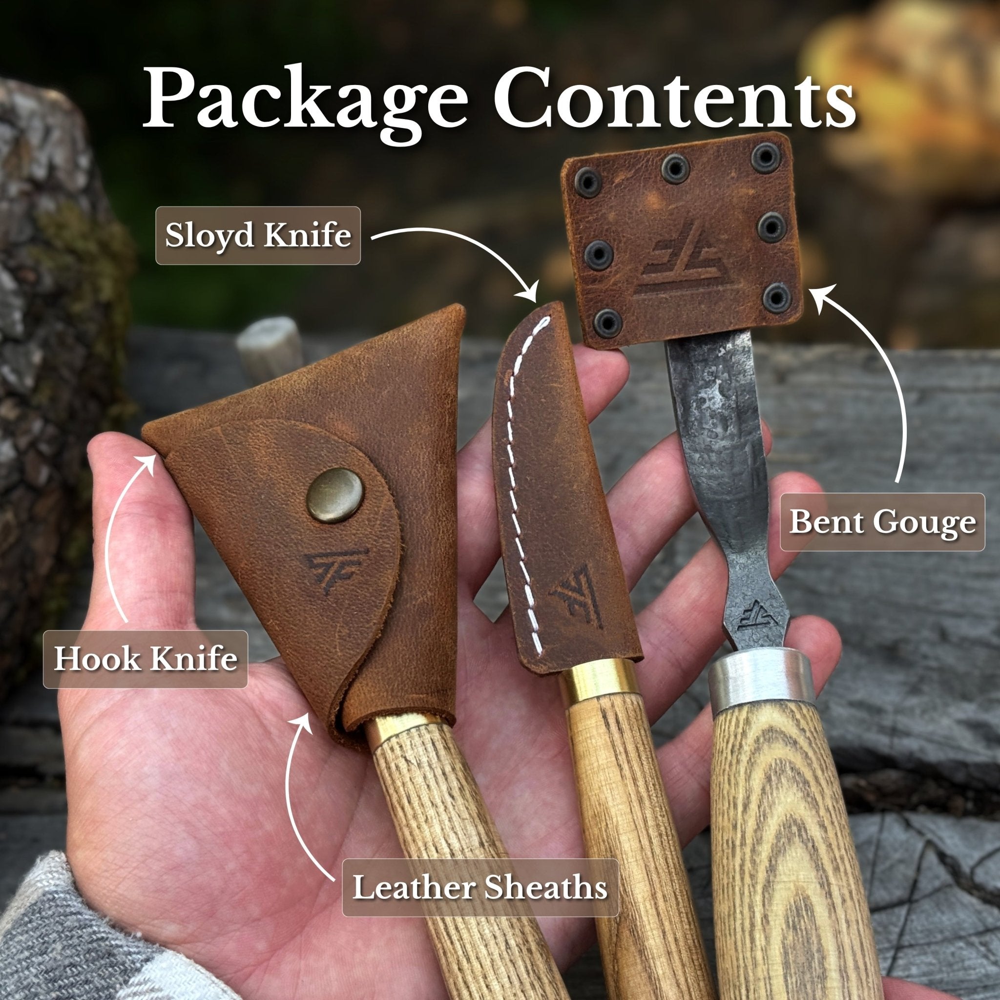 3-Piece Spoon Carving Tool Set - 9
