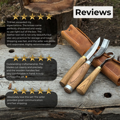 3 - Piece Spoon Carving Tool Set - 9