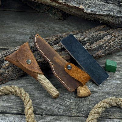 3 - Piece Spoon Carving Tool Set with Leather Strop - 3