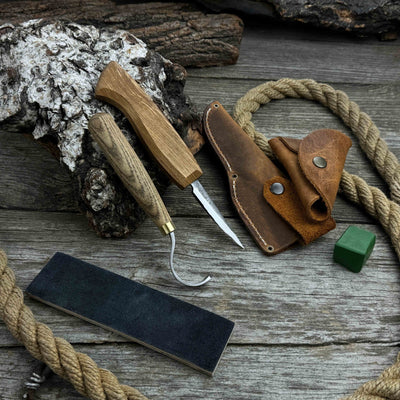 3 - Piece Spoon Carving Tool Set with Leather Strop - 4