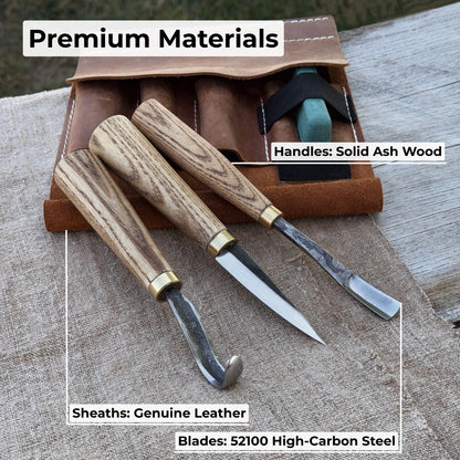 3 - Piece Spoon Carving Tool Set with Sharpening Board - 7