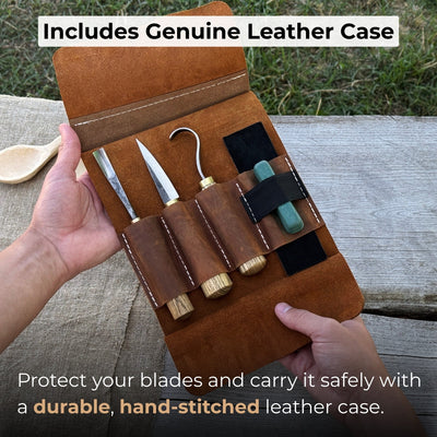 3 - Piece Spoon Carving Tool Set with Sharpening Board - 5