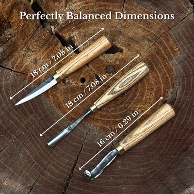 3-Piece Spoon Carving Tool Set with Sharpening Board - 3