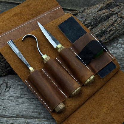 3 - Piece Spoon Carving Tool Set with Sharpening Board - 9