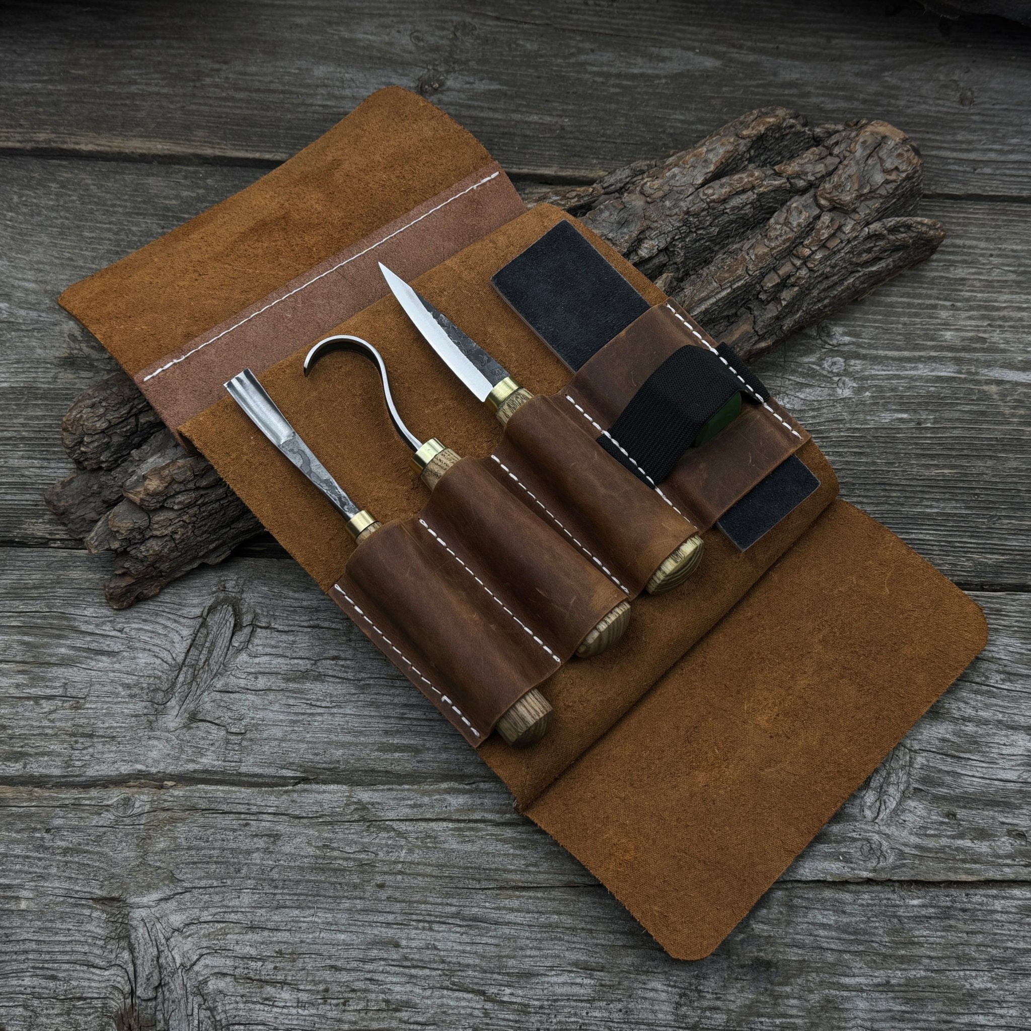 3 - Piece Spoon Carving Tool Set with Sharpening Board - 10