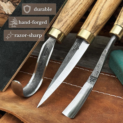 3-Piece Spoon Carving Tool Set with Sharpening Board - 2