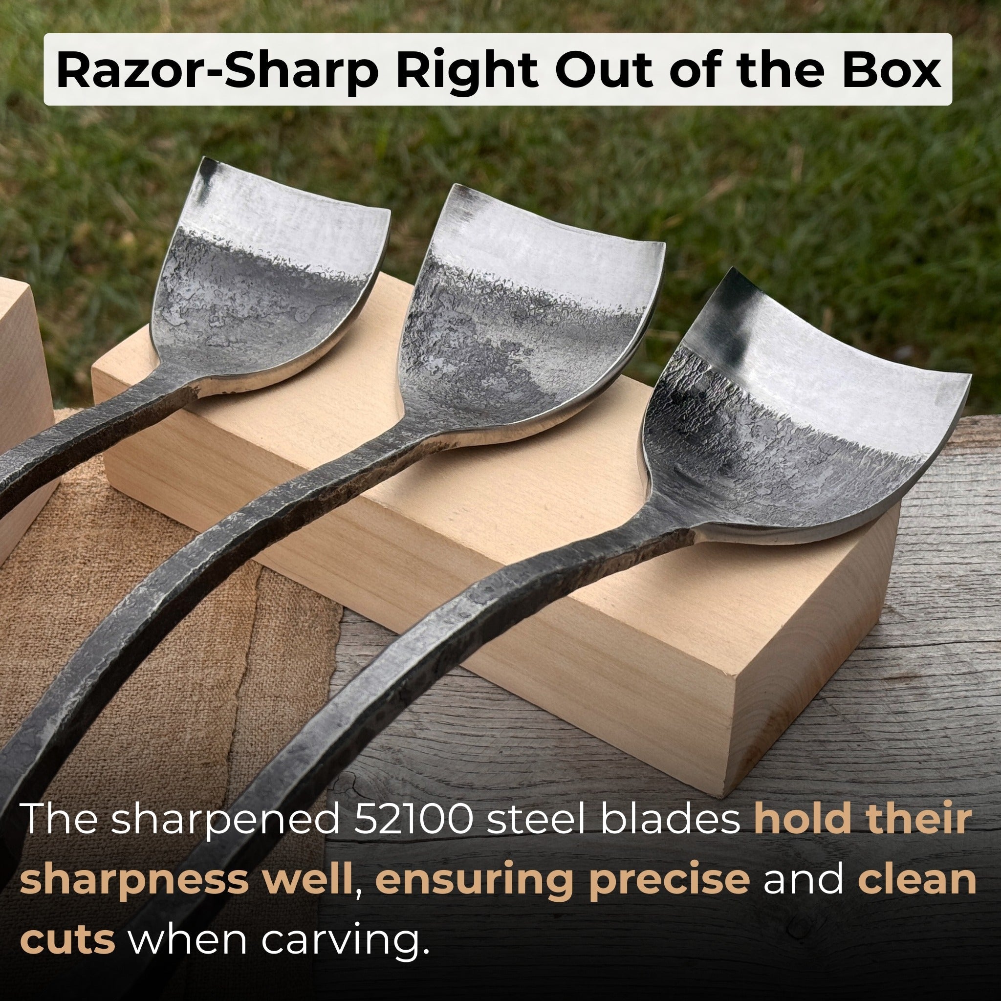 3 - Piece Spoon (Short) Bent Gouge Set - 2