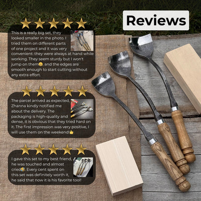 3 - Piece Spoon (Short) Bent Gouge Set - 10