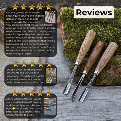 3 - Piece Wood Carving Chisel & Gouge Set - 8