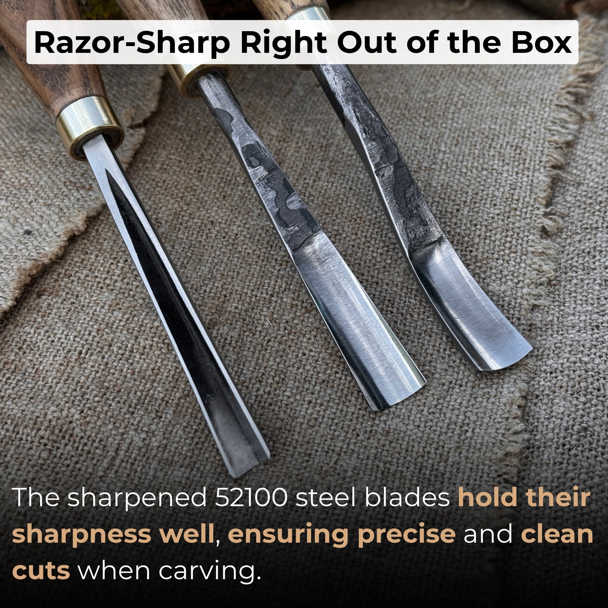 3 - Piece Wood Carving Chisel & Gouge Set - 3