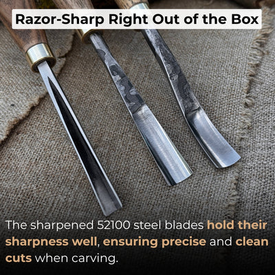 3 - Piece Wood Carving Chisel & Gouge Set - 3