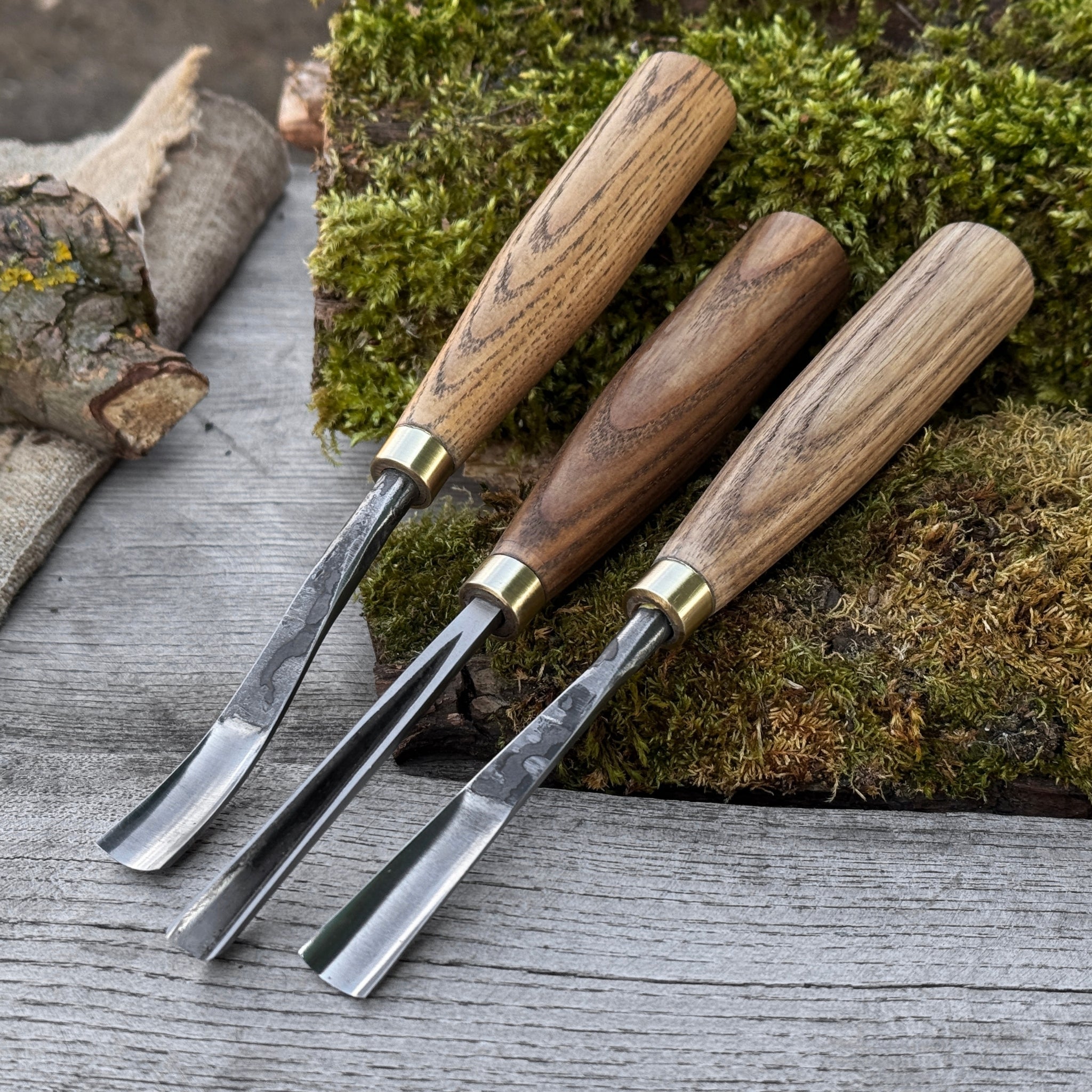 3-Piece Wood Carving Chisel & Gouge Set - Sharky Forged Steel Tools
