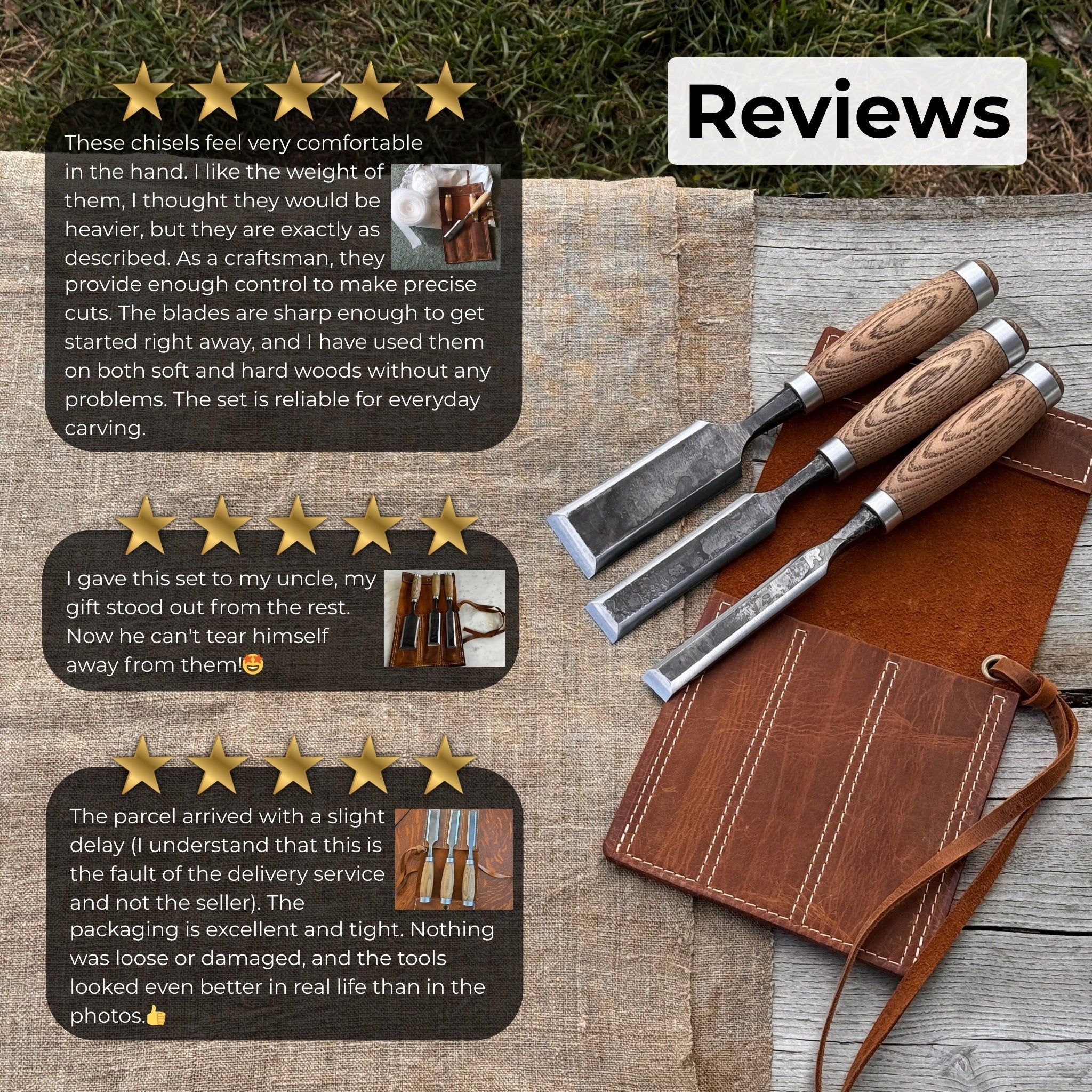 3 - Piece Wood Carving Chisel Set - 10