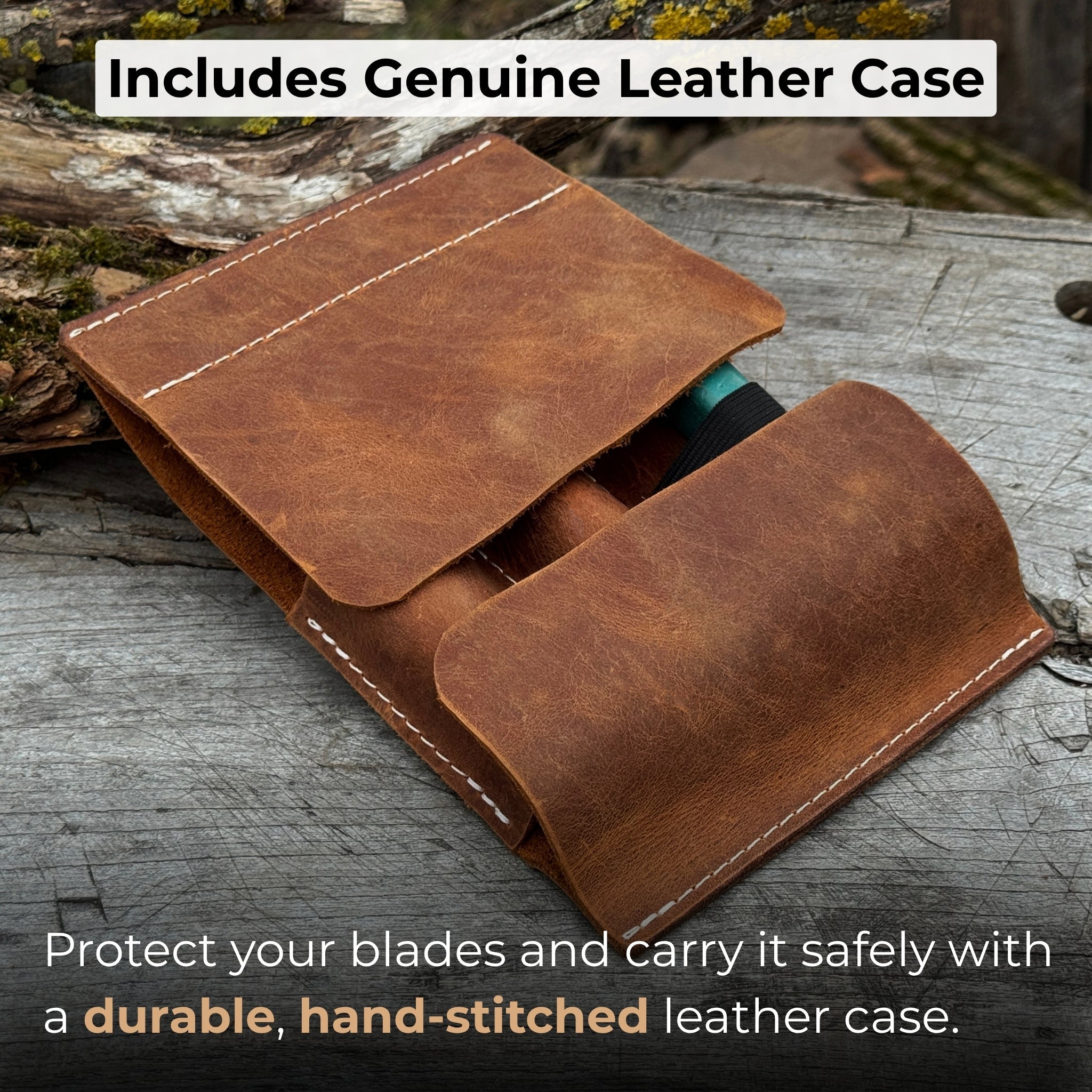 3 - Piece Wood Carving Knife Set – Whittling Knife, Hook Knife & Leather Strop - 5