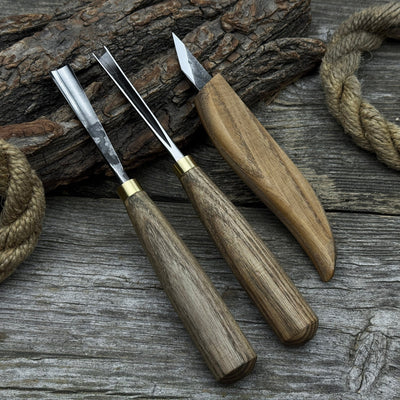 3 - Piece Wood Carving Tool Set – For Geometric, Detail & Relief Carving - 7