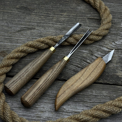 3 - Piece Wood Carving Tool Set – For Geometric, Detail & Relief Carving - 4
