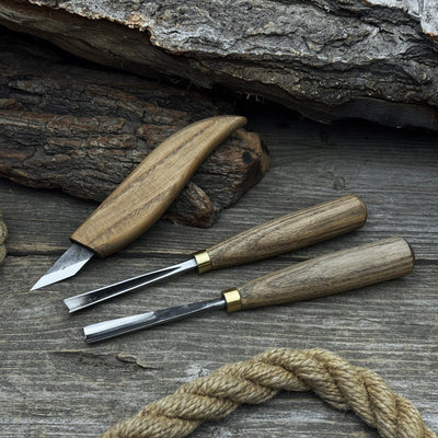 3 - Piece Wood Carving Tool Set – For Geometric, Detail & Relief Carving - 10