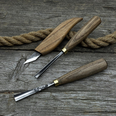 3 - Piece Wood Carving Tool Set – For Geometric, Detail & Relief Carving - 9