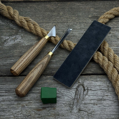 3 - Piece Wood Carving Tool Set with Leather Case - 4