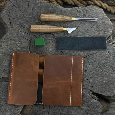 3 - Piece Wood Carving Tool Set with Leather Case - 10