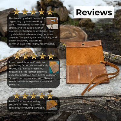 3 Pocket Leather Chisel Roll - 11