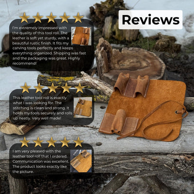 3 Pocket Leather Tool Roll - 11