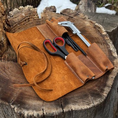 3 Pocket Leather Tool Roll - 21