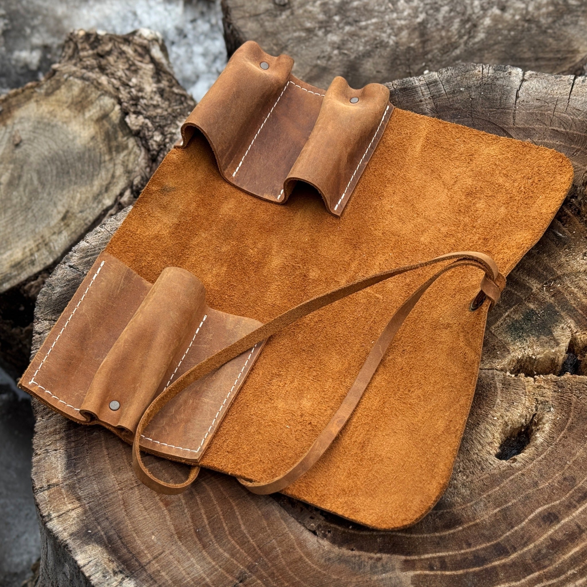 3 Pocket Leather Tool Roll - 19