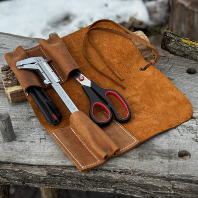 3 Pocket Leather Tool Roll - 18