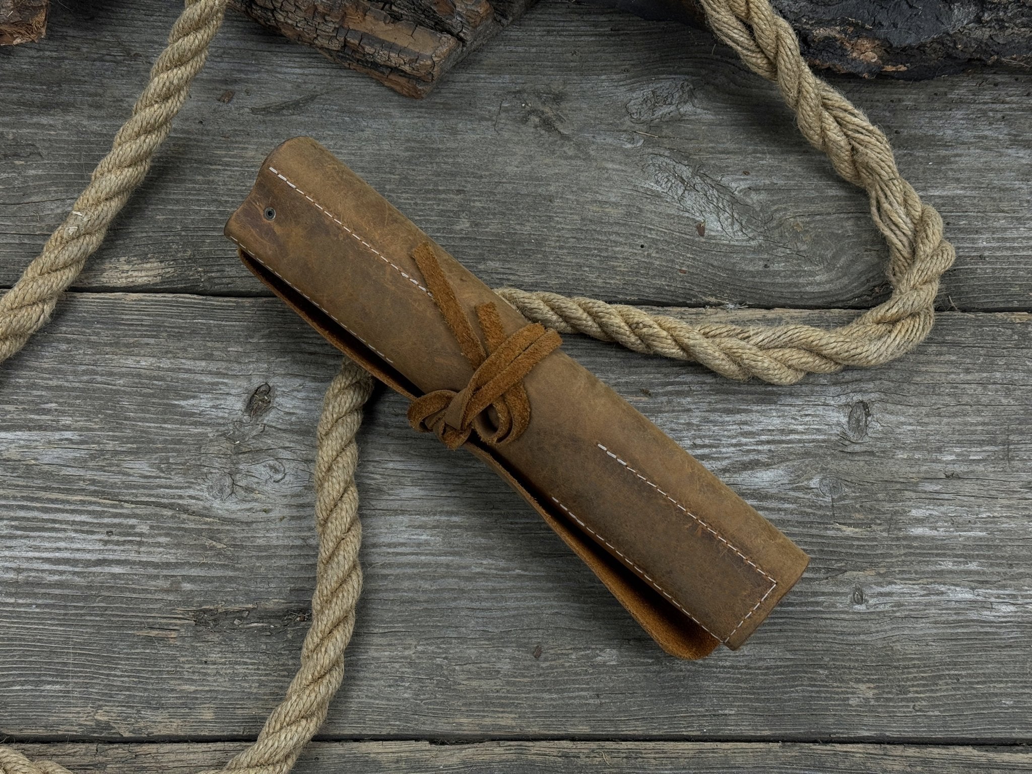 3 Pocket Leather Tool Roll - 2