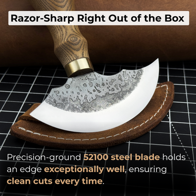 Leather Round Knife, 10 cm (3.9 inches) - 3