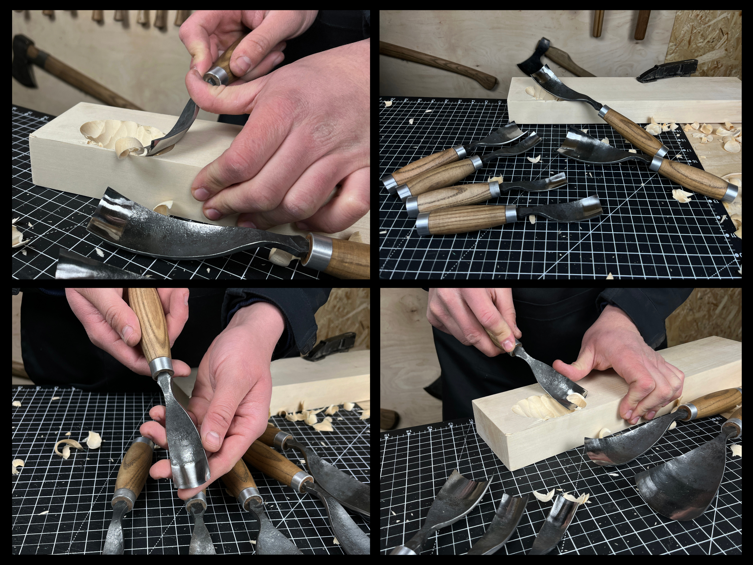 6-Piece Hand-Forged Bent Gouge Set