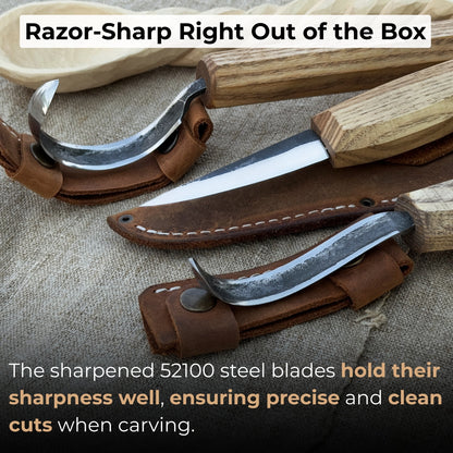 3-Piece Carving Knife Set for Spoon Carving