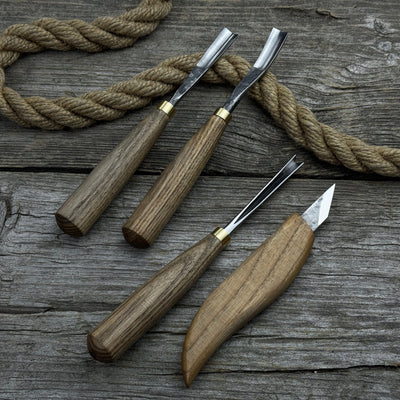 4 - Piece Carving Knife, Chisel & Gouge Set - 3