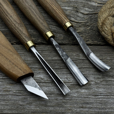 4 - Piece Carving Knife, Chisel & Gouge Set - 6