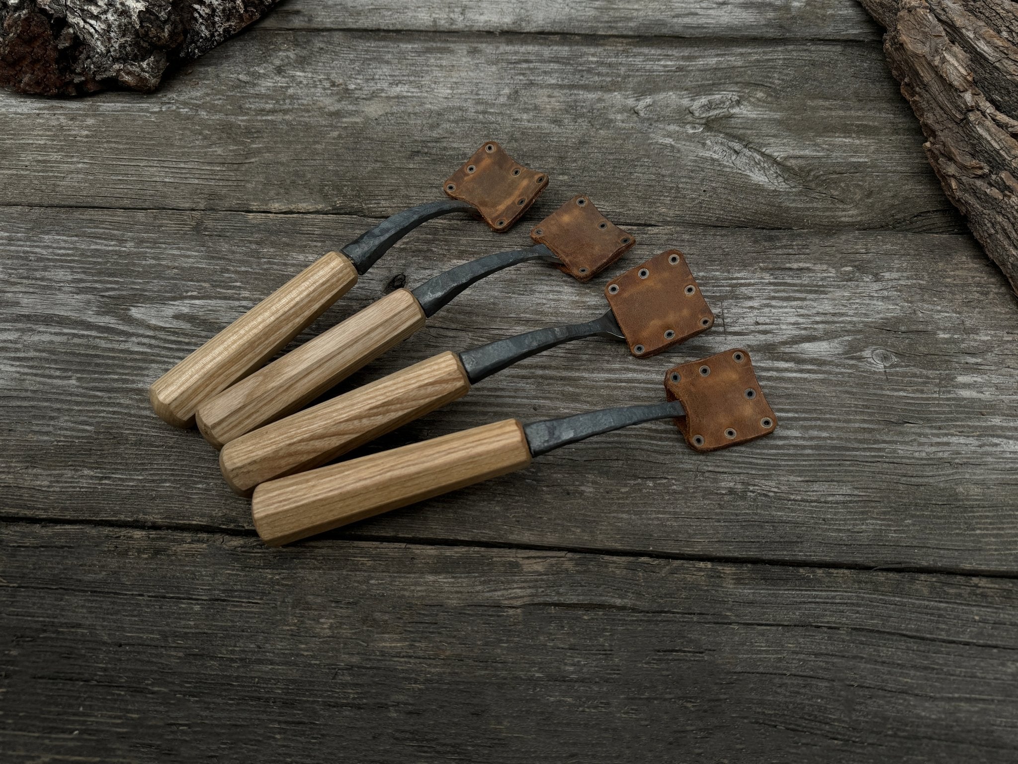 4 - Piece Hand - Forged Spoon Bent Gouge Set - 2