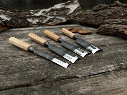 4 - Piece Hand - Forged Straight Gouge Set - 7