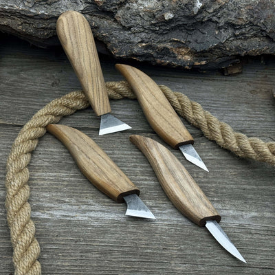 4 - Piece Hand - Forged Wood Carving Knife Set - 7
