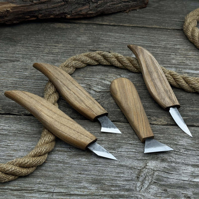 4 - Piece Hand - Forged Wood Carving Knife Set - 8