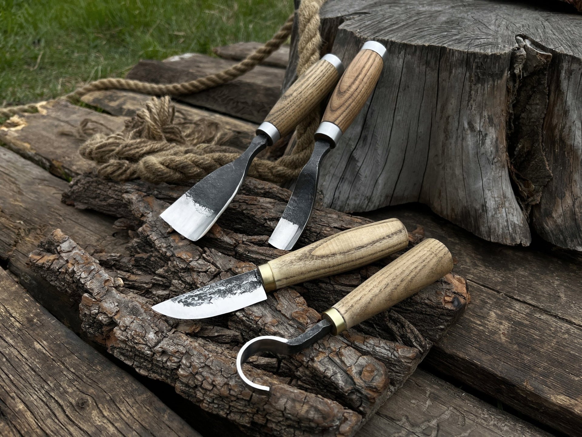 4 piece garden tool set 4-Piece Wood Carving Tool Set