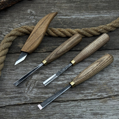 4 - Piece Hand - Forged Wood Carving Tool Set - 4