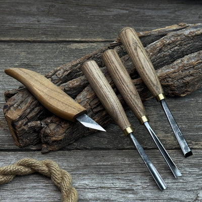 4 - Piece Hand - Forged Wood Carving Tool Set - 1