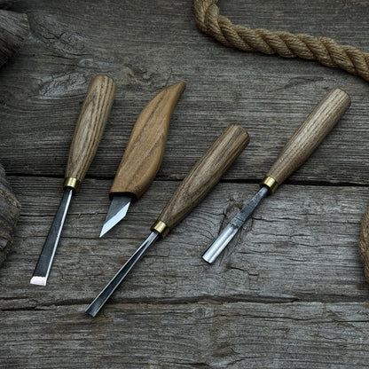 4 - Piece Hand - Forged Wood Carving Tool Set - 2